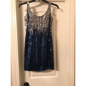 Silver To Blue Ombré Dress